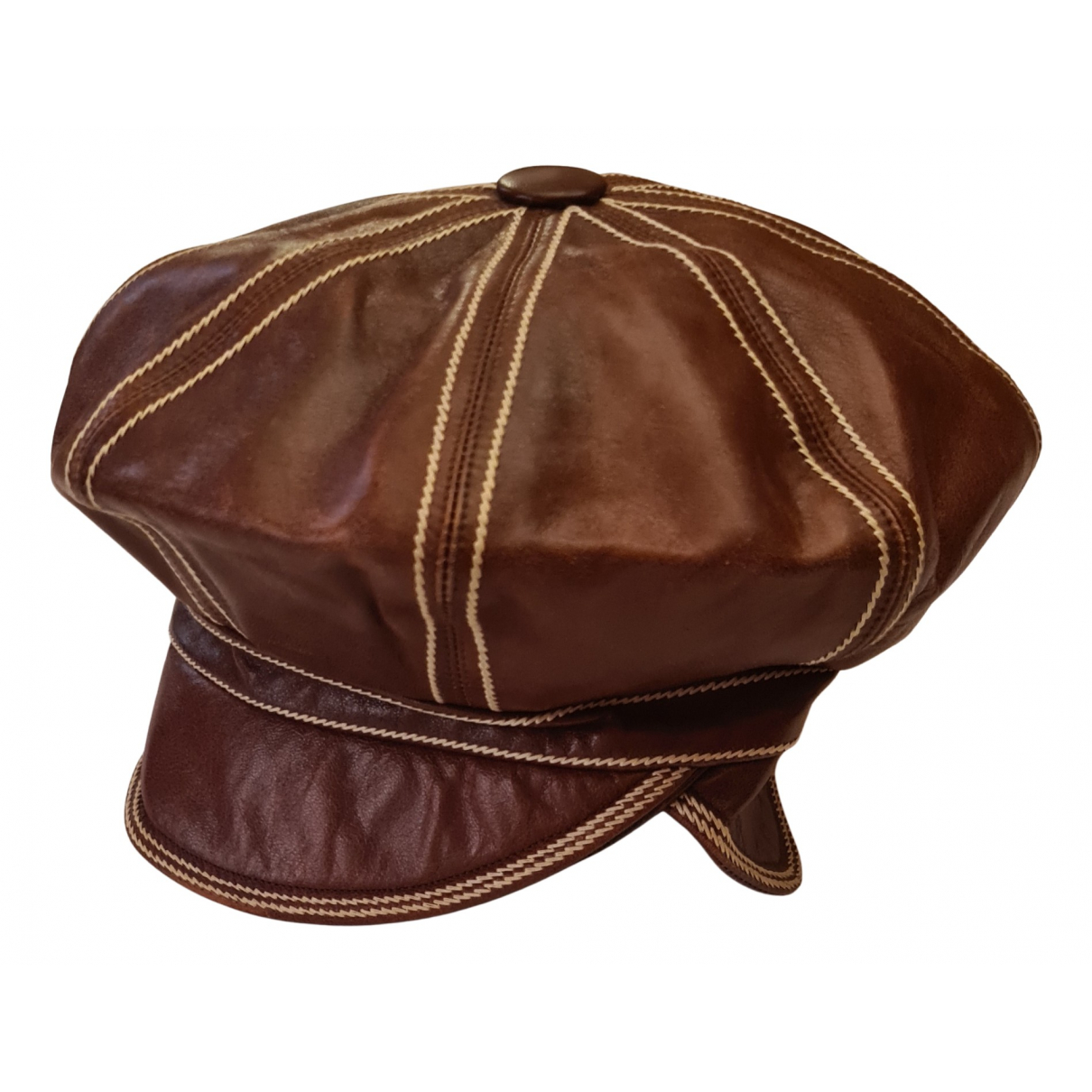 Leather cap Dior Brown size 57 cm in 